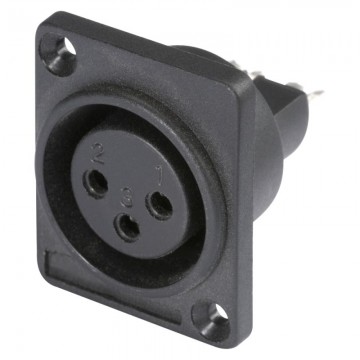 Đầu nối XLR HICON HI-X3DF-P 3 chân, nhựa, tiếp điểm mạ bạc
